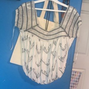 Free People Open Back Blouse